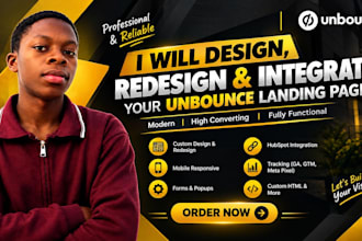design redesign and integrate your unbounce landing page with hubspot CRM