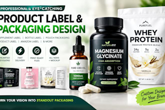 design peptide vial label product label supplement label packaging and 3d mockup