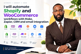 automate shopify and woocommerce workflows with make zapier CRM emai integration