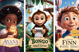 illustrate children story book illustration,  book illustration for KDP