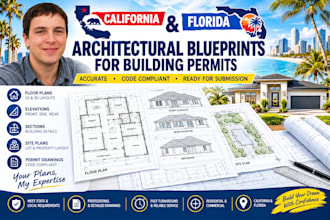do architectural blueprints for california and florida building permits