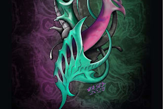 create custom dark neon digital art