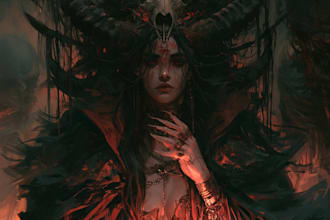 create darkart, horror, album cover, poster, merch