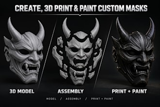 create, 3d print and paint custom halloween masks and cosplay armor
