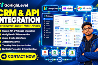 setup gohighlevel API integration CRM automation, zapier airtable workflow