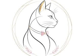 luxury minimalist cat logo design for boutique brand