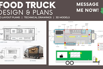 design 2d food truck layout plans floor plan and food truck for permit drawings