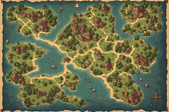 draw a custom fantasy map illustration for your novel
