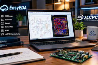 design easyeda pcb, schematic, layout and jlcpcb manufacturing files