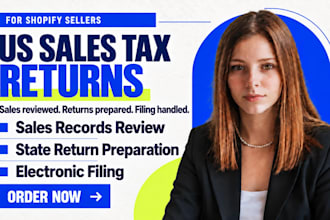 prepare US state sales tax returns for shopify sellers with sales records review