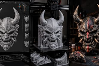 design custom halloween cosplay armor, helmets, masks and props