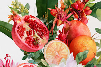 illustration botanical and flower beautifully