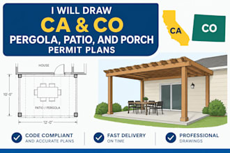 draw ca  co pergola, patio, and porch permit plans