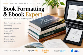 book formatting, book typesetting book layout ebook design for amazon kdp upload