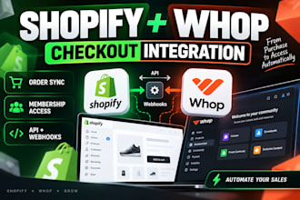 connect shopify to whop checkout, sync order automation, API webhook, membership