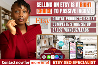 design etsy digital products etsy shop setup with digital product, listing SEO