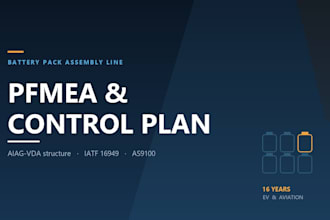 write pfmea and control plan for your battery pack assembly line