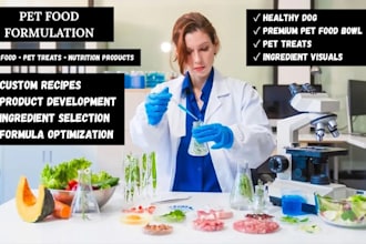 formulate custom dog and pet food formulation recipes for product development
