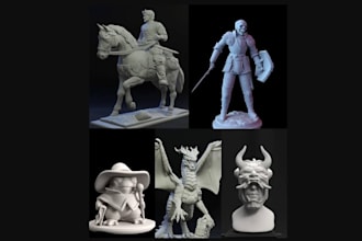sculpt 3d model character dnd, action figure, toys for 3d printing and rendering