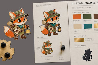 design custom hard soft enamel pin lapel badge vector pantone production artwork