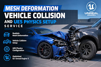 mesh deformation vehicle collision and ue5 physics setup service