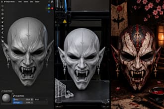 3d print, paint and ship custom halloween cosplay masks and helmets