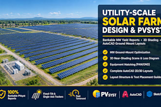 design mw utility scale solar farm ground mount in pvsyst