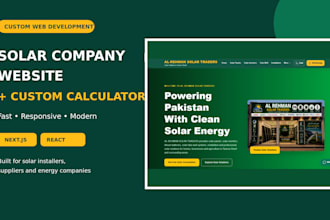 build a solar company website with a custom calculator