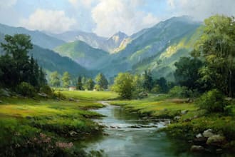 design custom oil painting landscape and nature art