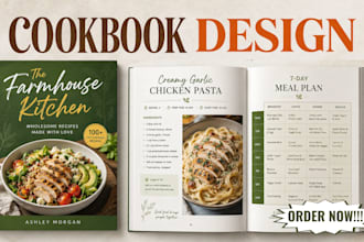 design cookbook recipe book, cookbook design, cookbook formatting, meal plan
