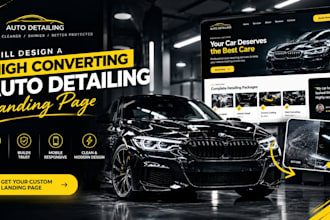 design high converting auto detailing landing page