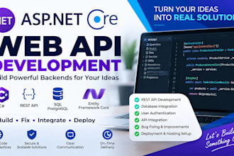 develop asp net core web api and fix dotnet issues