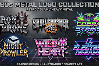 design 80s metal, retro metal, glam metal logo