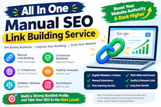 build 100 manual SEO backlinks to boost your website