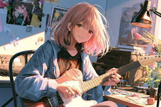 design stunning anime album artwork for artists
