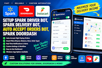 setup spark driver bot spark delivery bot auto accept orders bot, spark doordash