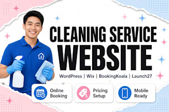 build cleaning service website with booking koala pricing parameters