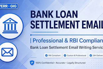 write bank loan settlement and company negotiable email