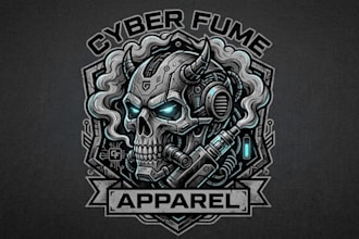 design a skull or cyber vape logo for apparel