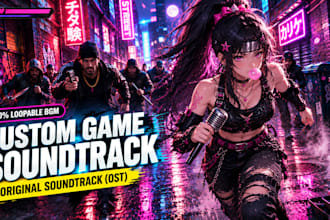 produce custom anime game bgm soundtrack, video game audio and background music