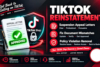 write tiktok shop suspension appeal letter and remove violations