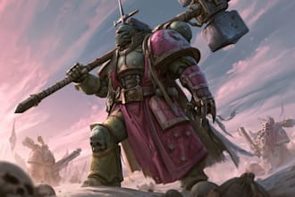 create a warhammer 40k character illustration