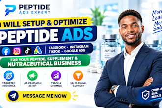 fix peptide ads issue run peptide google ads facebook ads tiktok ads marketing