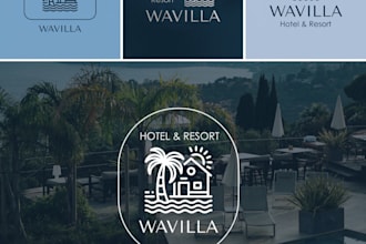 design a modern luxury hotel and resort logo