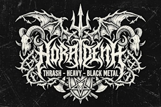 design heavy metal, thrash metal, black metal logo