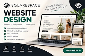 do squarespace website design, create squarespace website