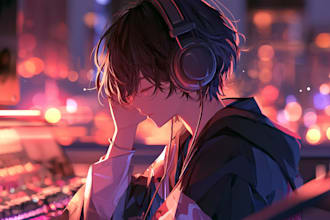 design creative anime single artwork for your song