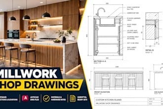 create commercial millwork shop drawings and casework drafting