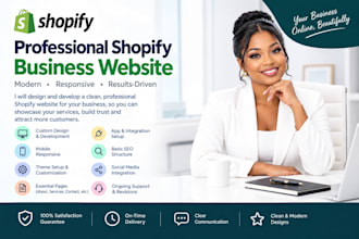 design and develop a professional shopify business website