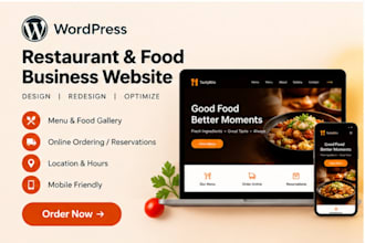 do wordpress website design redesign for restaurants and food businesses